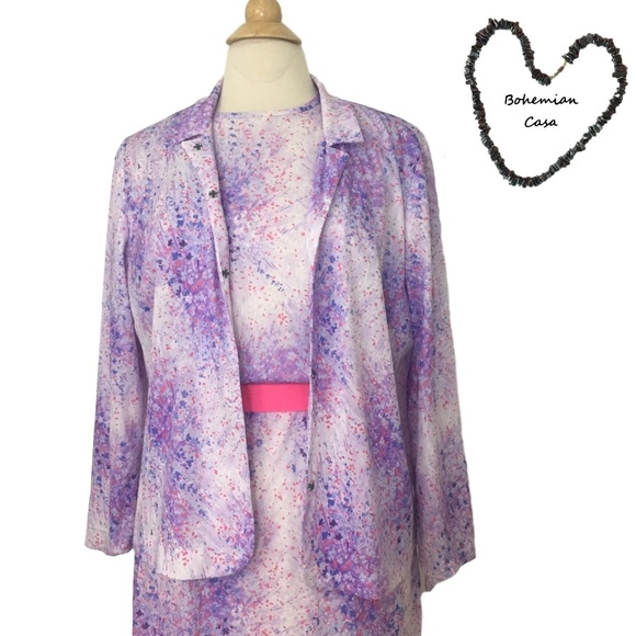 lavender jacket dress